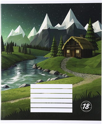 Тетрадь школьная Pixel landscape1_25 18 листов линия Nota Bene