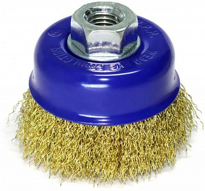 Щетка чашечная 75мм x M14, витой (рифленый) проволока d0,3 об / мин 12500 стальная проволока S&R 136132075