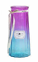 Ваза стеклянная розово-голубая Crystal Molly 25 см YIWU