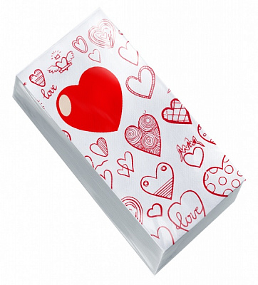 Салфетки столовые Альбатрос LOVE 33х33 см 25 шт.