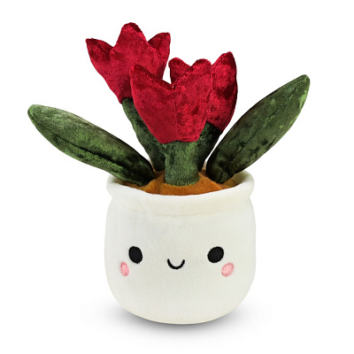 М'яка іграшка Plush and Co Квітоньки тюльпан 10х10х20 см червоний із білим PLC25051