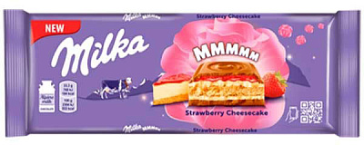 Шоколад Milka с чизкейком клубникой и печеньем 300 г