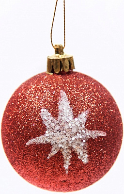 Куля новорічна Зірки червоний