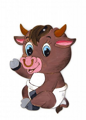 Декоративна підвіска Бичок № 4 11,5 см 757