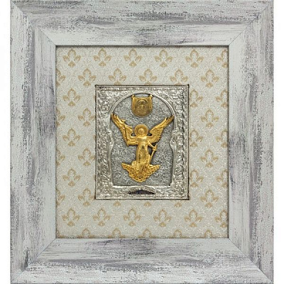 Панно декоративное Ангел-хранитель 28x25 см серебряный 