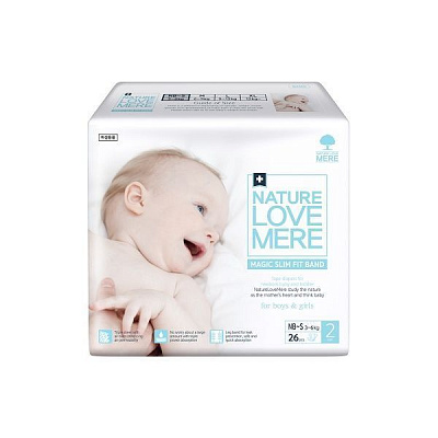 Підгузки Nature Love Mere Magic Slim Fit Band 3-6 кг NB-S 26 шт.