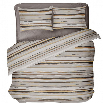 Комплект постельного белья 2,0 Band бежево-коричневый UP! (Underprice) 