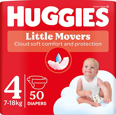 Подгузники Huggies Little Movers (4) 7-18 кг 50 шт.