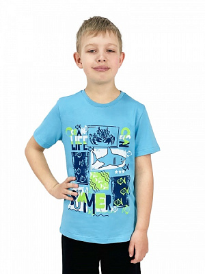 Футболка для хлопчиків Roksana р.140 бірюзовий №001/12033