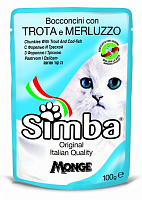 Консерва для взрослых кошек SIMBA. форель и треска 100 г
