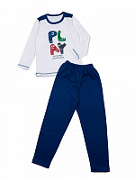 Пижама для мальчиков Luna Kids Play р.110–116 молочный с синим 0048 