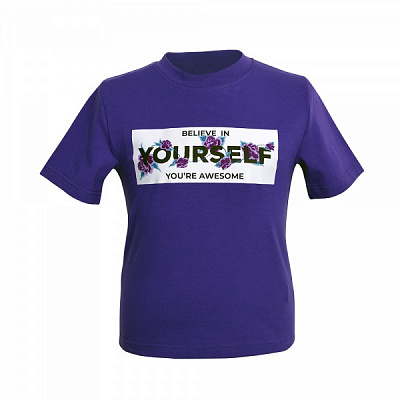Футболка для девочек WP Merchandise Believe in yourself р.116 фиолетовый FWPKIDTSBY23VT116 