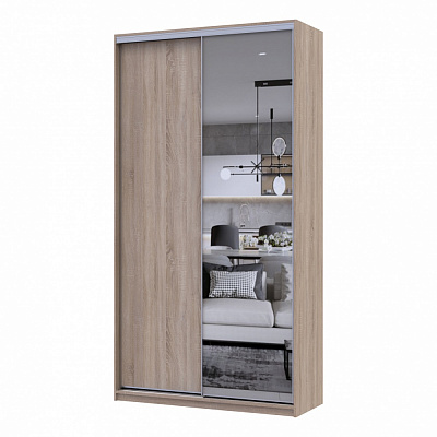 Шафа-купе Сіті Лайт Doros ДСПдзеркало 1,2 м 1200x450x2250 мм дуб сонома двері ДСП/дзеркало