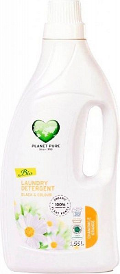Гель для машинной и ручной стирки PLANET PURE органическое жидкое средство, ромашка и апельсин 1,55 л