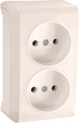 Розетка подвійна без заземлення Viko Vera без шторок кремовий