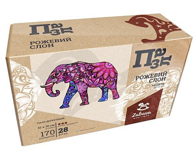 Пазл деревянный Розовый слон 420х300 мм ZABAVA 