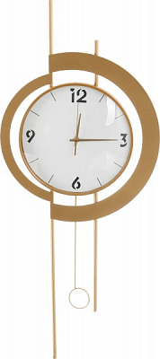 Часы настенные металлический 86х36 см золотой с белым