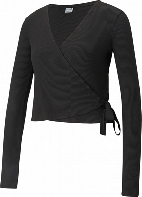 Футболка Puma Classics Ribbed Wrap Top 58998401 р.M черный