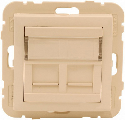Розетка компьютерная двойная оконечная двойная с заземлением Efapel Apolo IP20 слоновая кость 50975 TMF