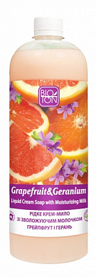 Крем-мило Bioton Грейпфрут і Герань зі зволожуючим молочком 1000 мл