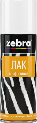 Лак аерозольний ZEBRA професійний прозорий мат 400 мл