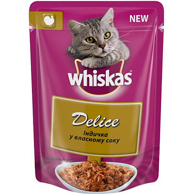 Корм Whiskas Delice з індичкою у власному соку 85 г