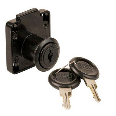Замок мебельный квадрат черный Siso 1 шт.