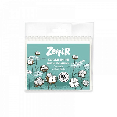 Ватные палочки ZEFFIR 100 шт. (мягкая)