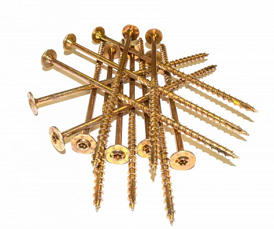 Шуруп конструкційний з пресшайбою 6x160 мм жовтий цинк