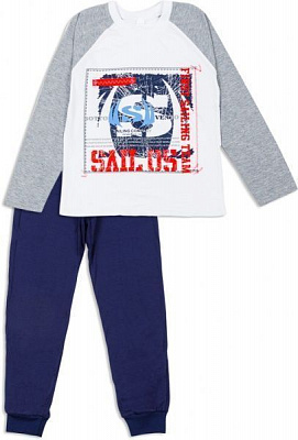 Пижама детская Фламинго р.140 синий 235-110 