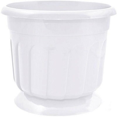 Горщик пластиковий Алеана Рина круглий 8л білий (112052)