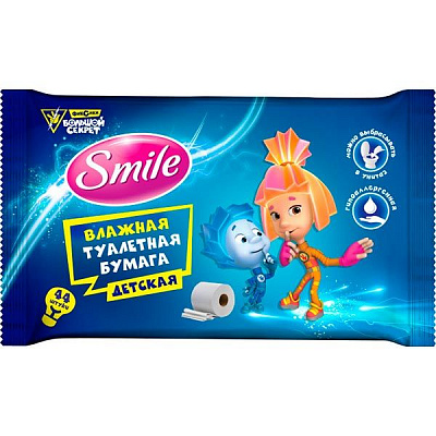 Туалетний папір вологий Smile Фіксікі Великий секрет 44 шт.