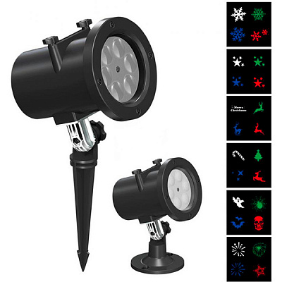 Гирлянда-проектор LED Ассорти 6 ламп 5-8 м белая