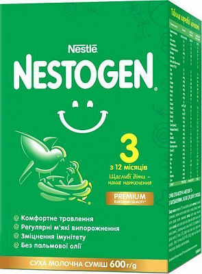 Сухая молочная смесь Nestle Nestogen для детей с 12 месяцев с лактобактериями 3 L.Reuteri 600г