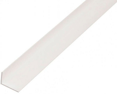 Профиль угловой из ПВХ, белый 2000х10х20х1.5 мм