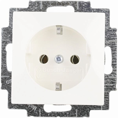 Розетка с заземлением ABB Basic 55 SCHUKO 2P+E 16 А 250 В без шторок белый 20 EUC;20 EUC-94-507