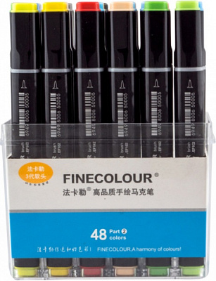 Набор двусторонних маркеров FINECOLOUR Brush 48 цветов EF102-TB48 разноцветный 