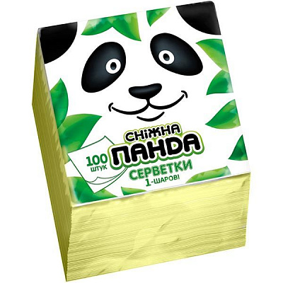 Салфетки столовые Сніжна Панда 24х24 см желтые 100 шт.