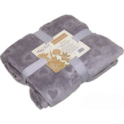 Плед La Nuit Basic Shine Hearts 160x200 см сірий