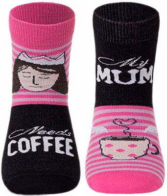 Шкарпетки дитячі Conte-Kids CK (ВЕСЕЛІ НІЖКИ) мал.337 17С-10СП р.18 чорно-рожевий з малюнком