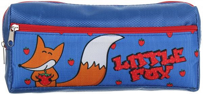 Пенал школьный на два отделения Little Fox сине-красный