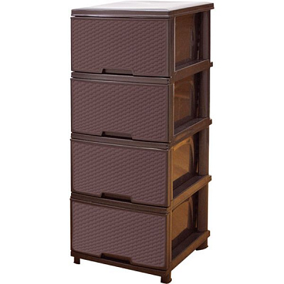 Комод пластиковая Алеана Ротанг темно-коричневий 940x450x390 мм