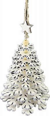 Підвіска Сніжинка 16 см білий 1220279