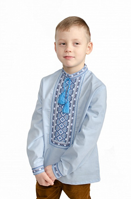 Вышиванка для мальчиков Эдельвика р.158 голубой 364-21/00 