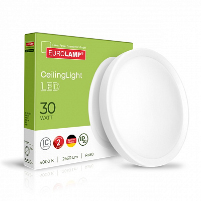 Світильник настінно-стельовий Eurolamp LED Easy click 30 см 30 Вт білий LED-NLR-30/40(GM)