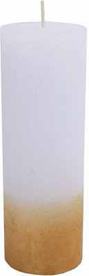 Свеча Цилиндр C07*20/1-1.1-9.2 омбре белая в золоте Luna