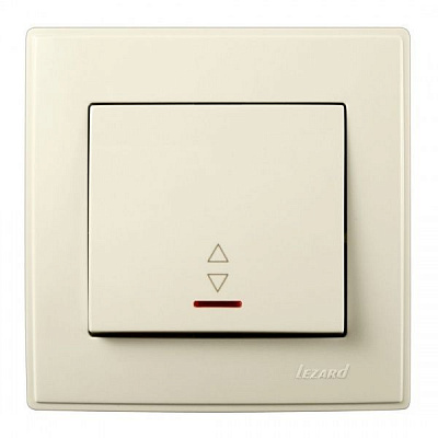 Вимикач прохідний одноклавішний Lezard Lesya з підсвіткою 10 А 250В кремовий 705-0303-114