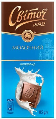 Шоколад Світоч молочный 85 г