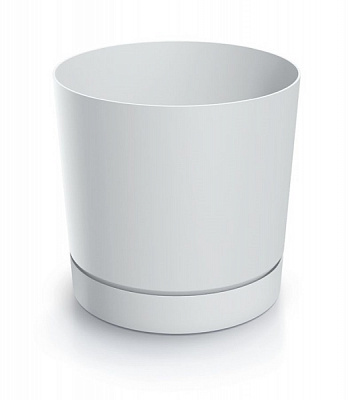 Горщик для квітів PRP Tubo P 240 мм з пiдставкою білий круглий (66019-449)