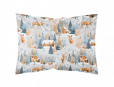 Наволочка фланель Christmas Village 50x70 см синий La Nuit 